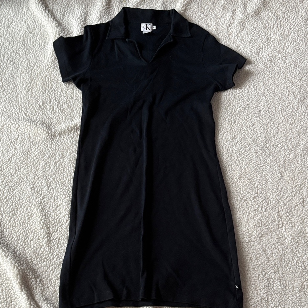 Vintage Calvin Klein Black Collared body con dress